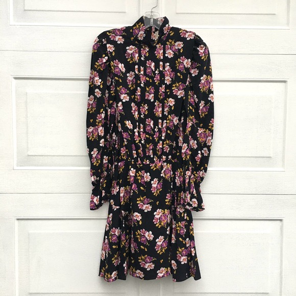 ZADIG & VOLTAIRE Rabbi Peonies Dress Floral Silk Mini - Picture 4 of 8